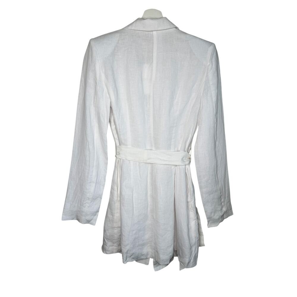 Rumer Lou Lou Long Sleeve Notch Lapel Mini Blazer Dress White Linen Size XS NWT - Picture 9 of 11